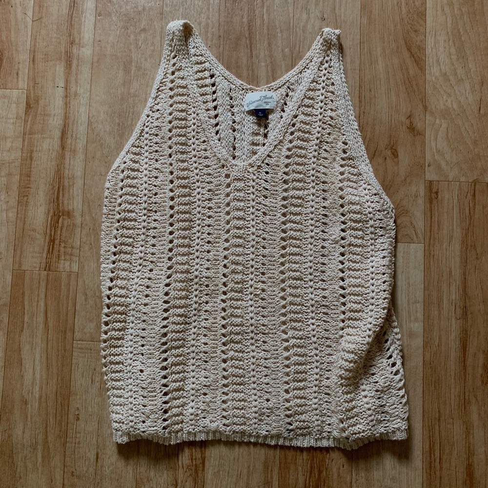 Tan woven tank top